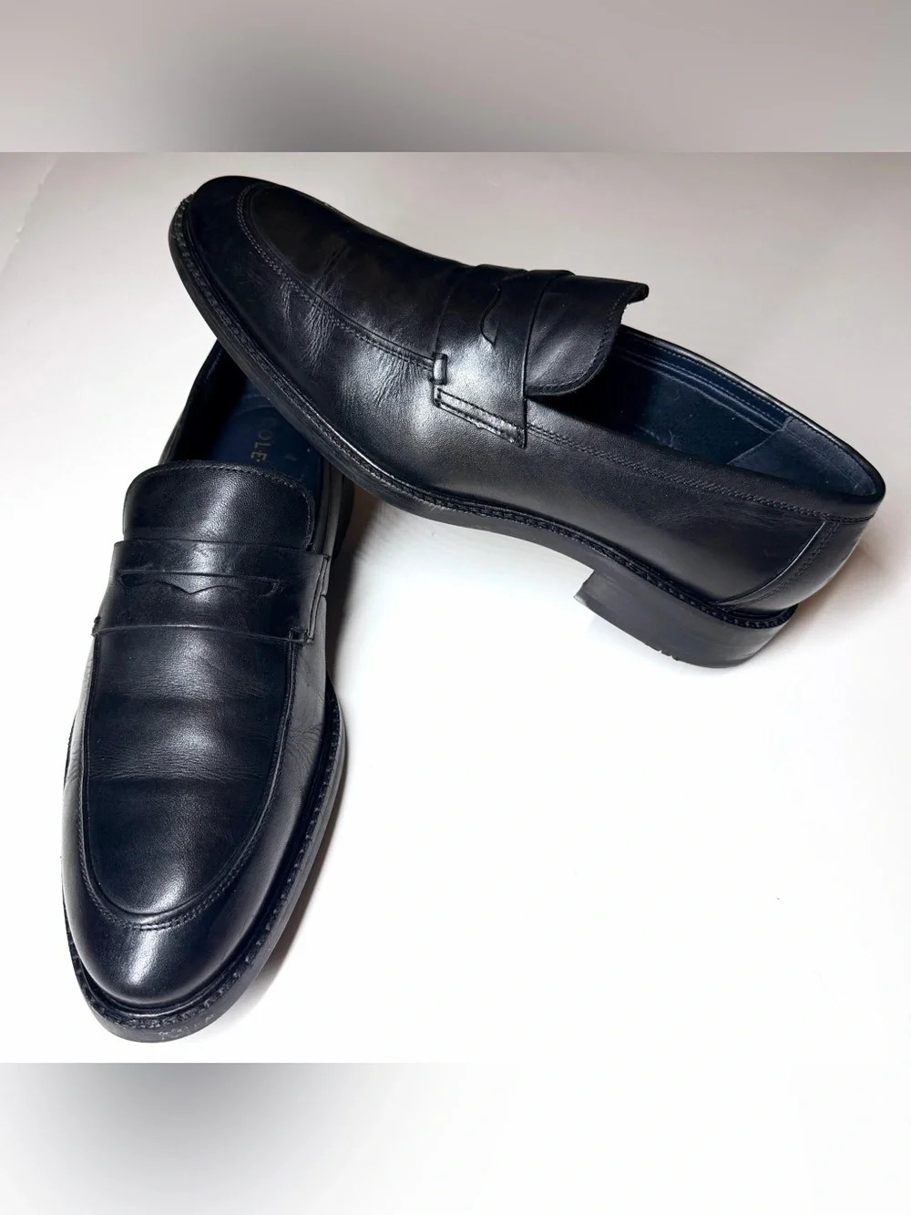 Cole Haan Men's Modern Classics Leather Black Penny Loafer Size- 9 M